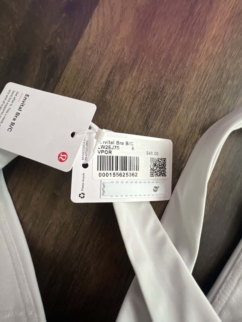 Lululemon Envital Bra B/C Cup Vapor White Size 6